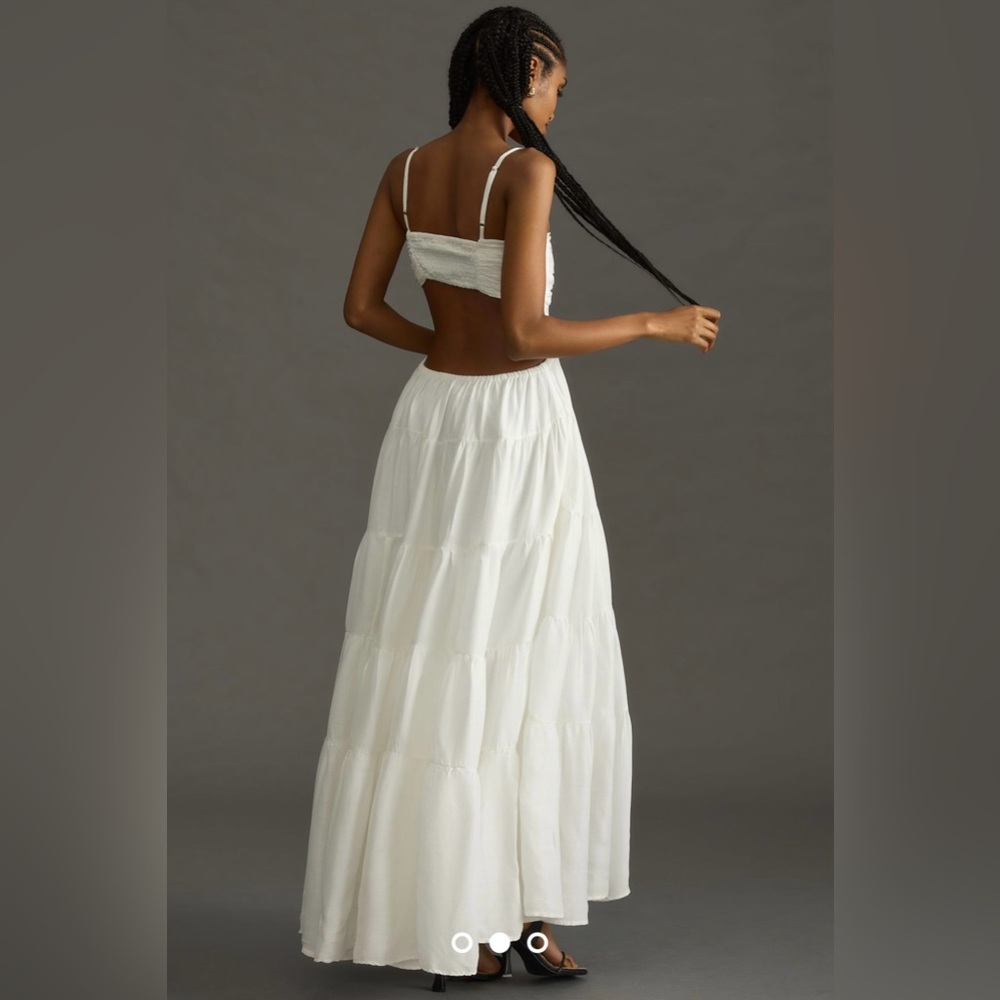 Anthropologie White Maxi Dress with Spaghetti Straps - Picture 2 of 12